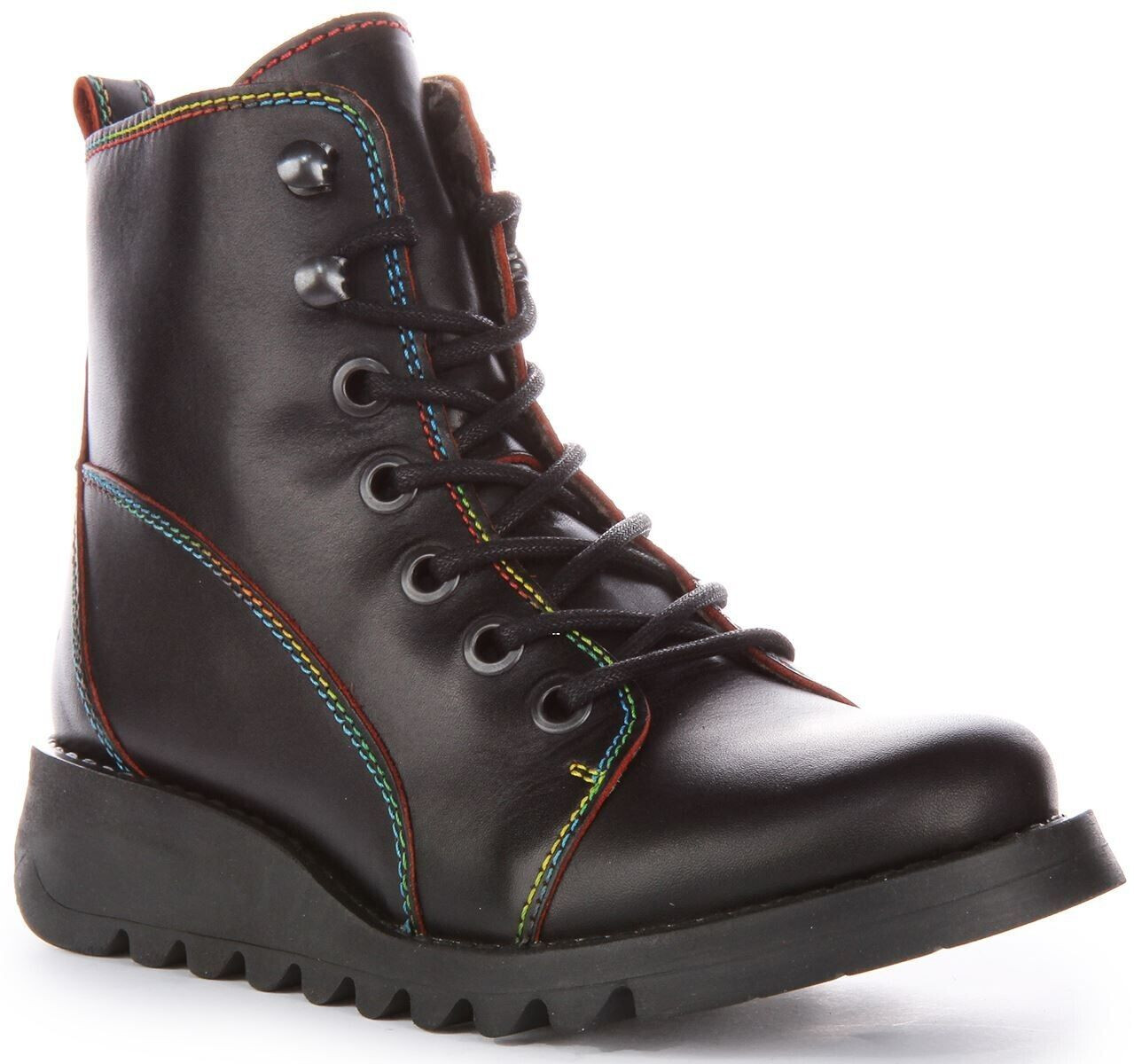 Fly London Sore813fly black-red rainbow pattern
