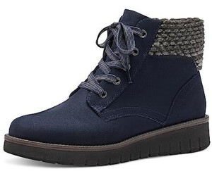 Buy Marco Tozzi Lace up with fabric cuff flat blue Dk Navy Comb from 35.00 Today Best Deals on idealo