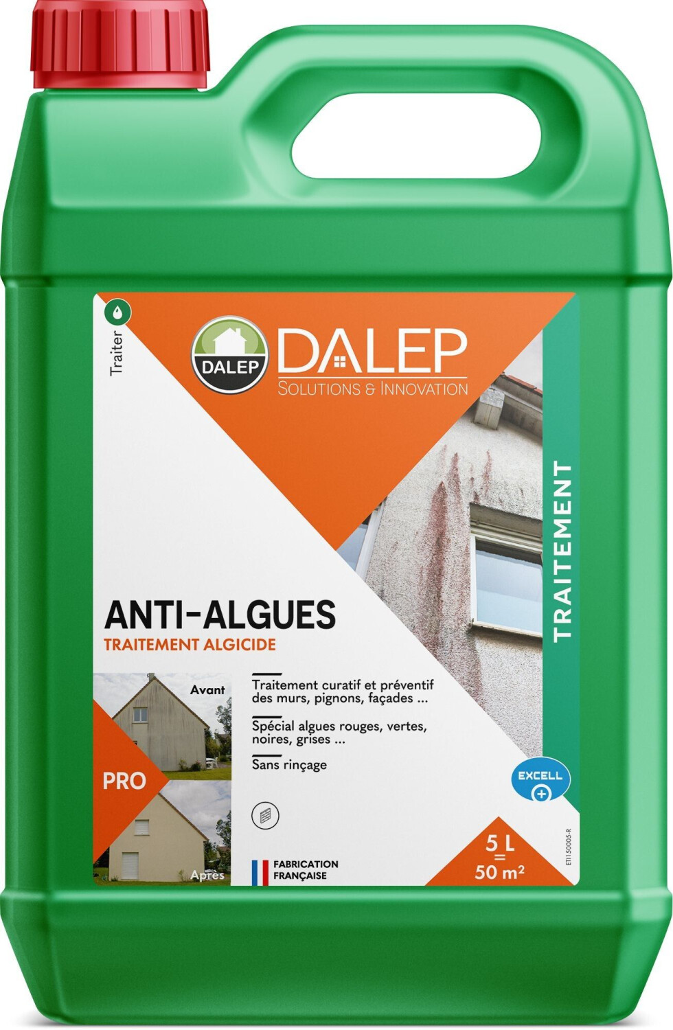 Dalep Traitement anti-dépôts verts ultra concentré pour toitures façades et terrasses 20 L