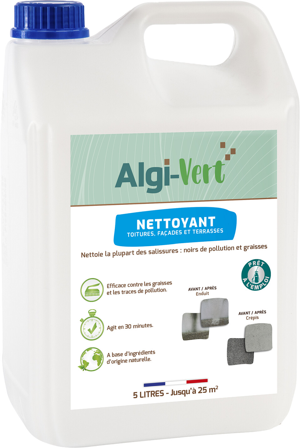 Algimouss Nettoyant extérieur pour sols et terrasses 5 L