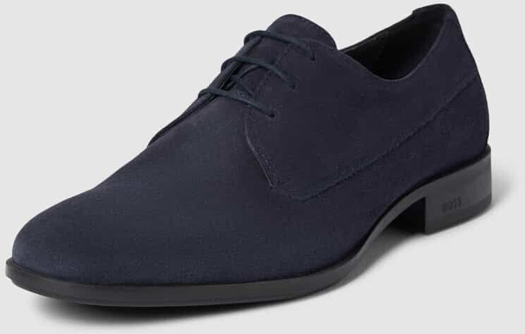 Hugo Boss Derby with label embossing navy