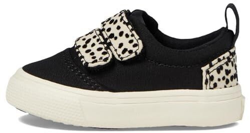 TOMS Shoes Fenix Double Strap Sneaker black flocked mini cheetah design