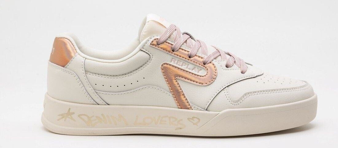 Replay Leather Sneaker ivory Tofu Nude 3374