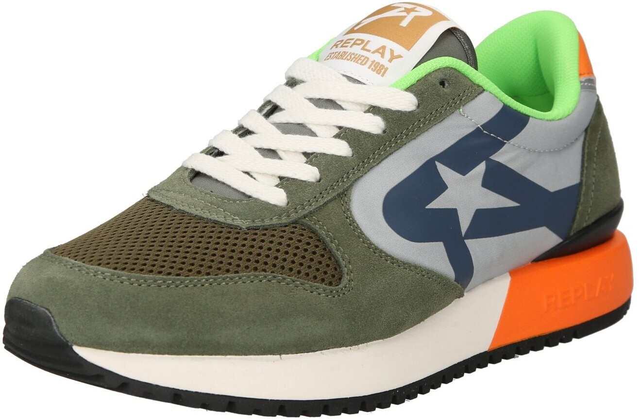 Replay Sneaker Colour-Blocking Design model 'FIBER' olive