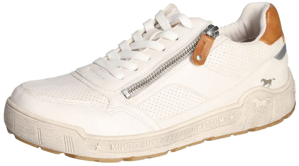 MUSTANG Sneaker lace-up zipper fine details 1290-305 white