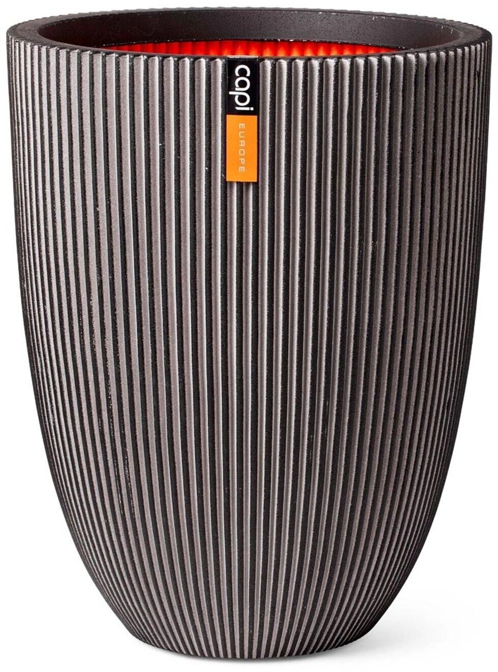 Capi Planter Ball Groove NL elegant 34x46cm Anthracite