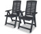 vidaXL 2 plastic reclining garden chairs