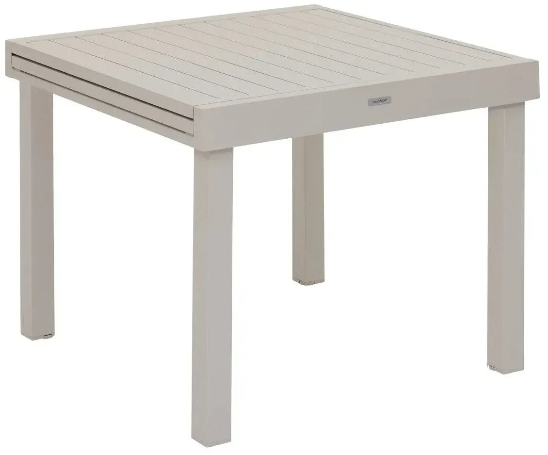 Hespéride Table de jardin carrée aluminium 8 places Piazza argile