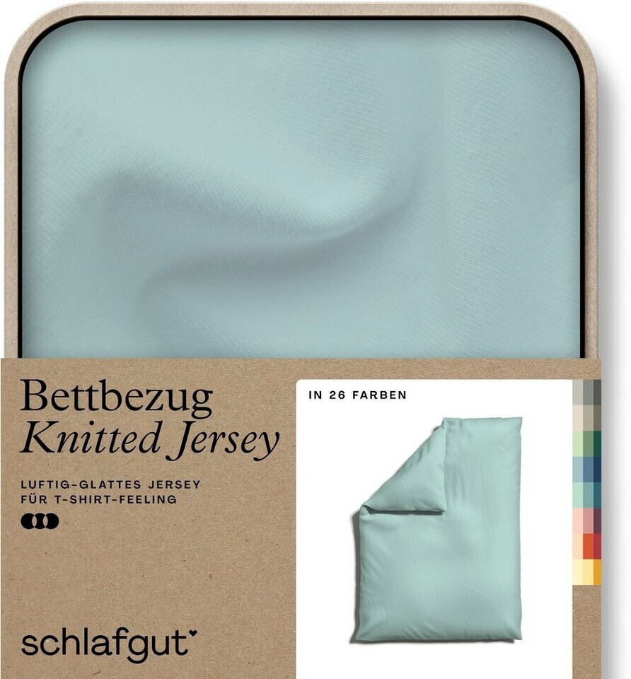 Schlafgut Knitted Jersey Bettwäsche Bettbezug 135x200 -140x200 cm petrol-light ab 69,25 € (Oktober 2026)