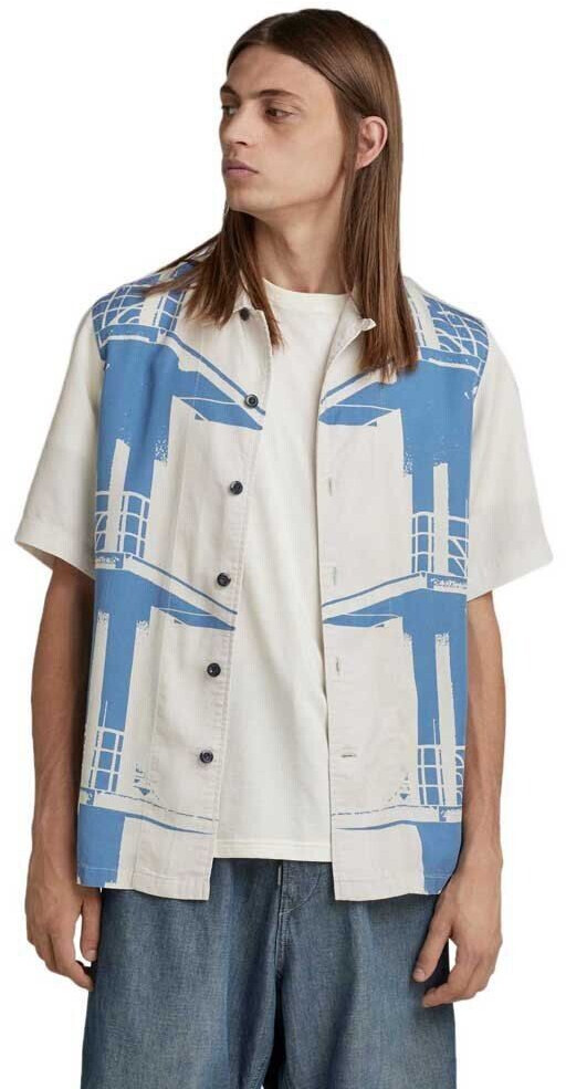 G-Star Hawaii Commando Short Sleeve Shirt (D21449-D209-160) blue