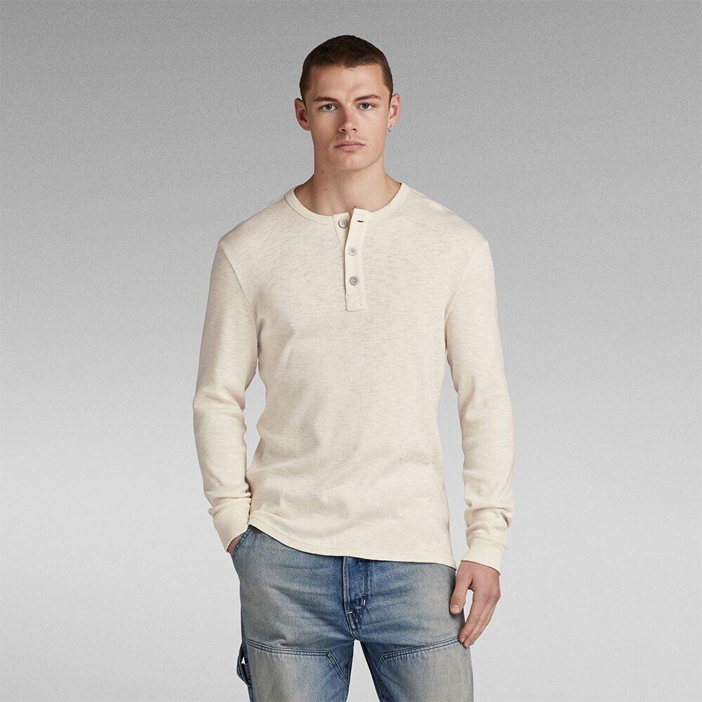 G-Star Henley Tweeter Long Sleeve T-Shirt (D23458-D263-G07) beige