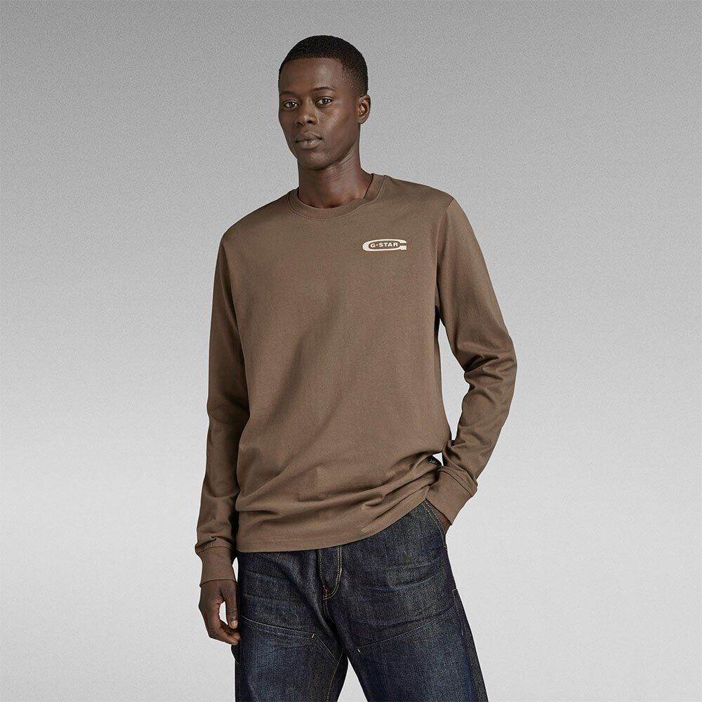 G-Star Old School Chest Long Sleeve T-Shirt (D23875-C336-273) brown