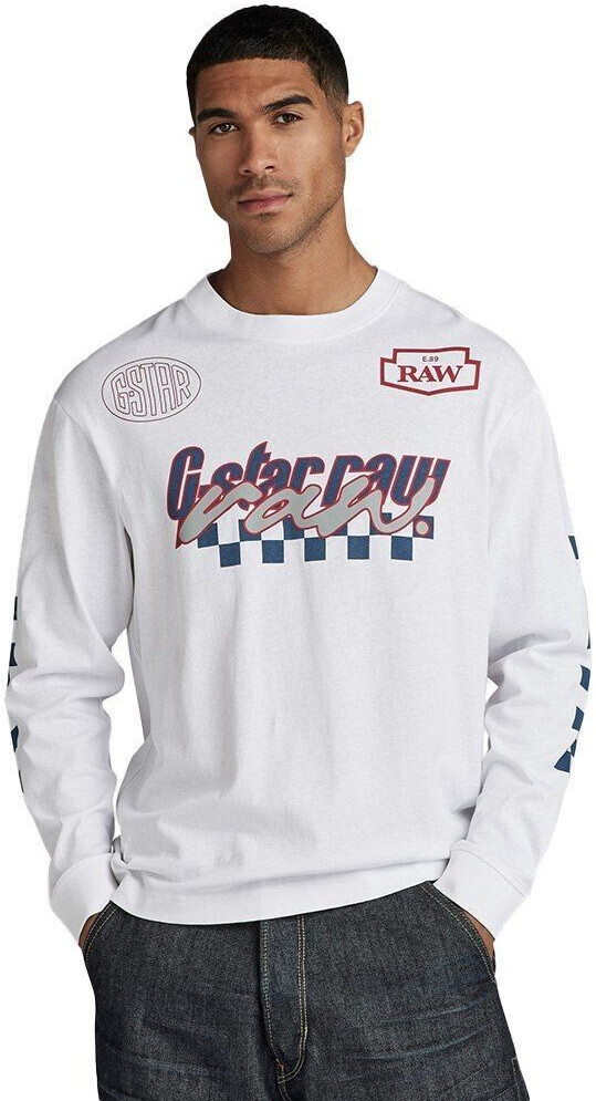 G-Star Moto Boxy Graphic Long Sleeve T-Shirt (D23878-C336-110) white