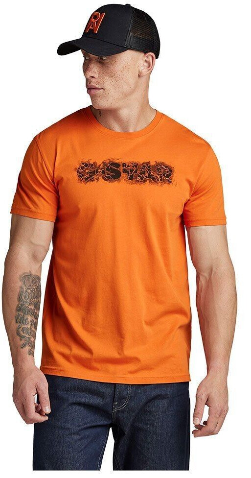 G-Star Distressed Logo Short Sleeve T-Shirt (D24363-C506-101) orange