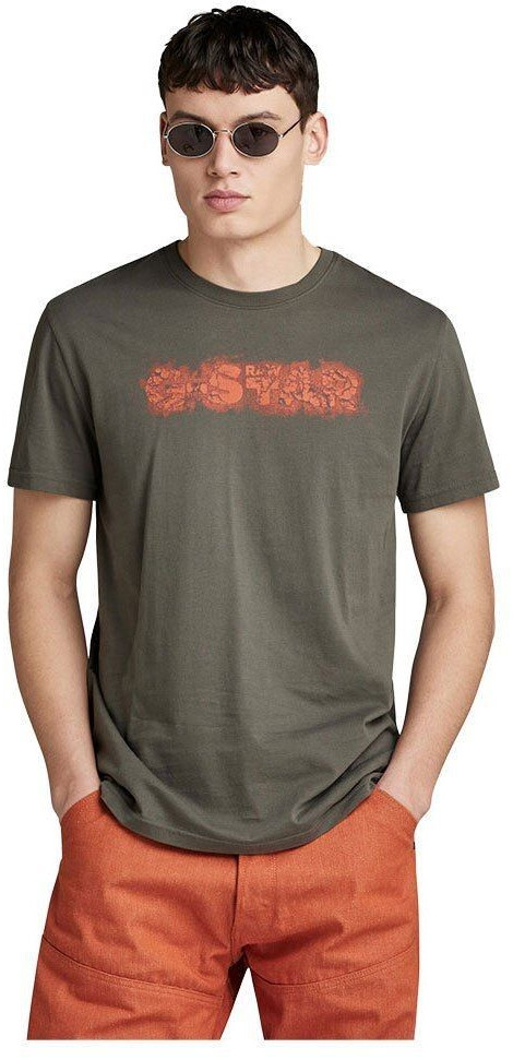 G-Star Distressed Logo Short Sleeve T-Shirt (D24363-C506-126) grey