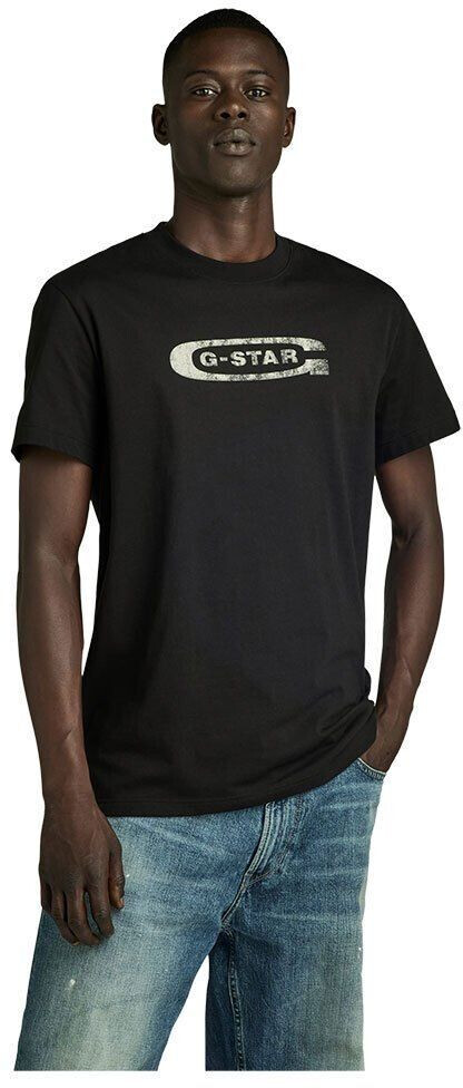 G-Star Distressed Old School Logo Short Sleeve T-Shirt (D24365-336-6484) black