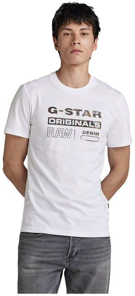 G-Star Distressed Originals Slim Fit Short Sleeve T-Shirt (D24420-336-110) white