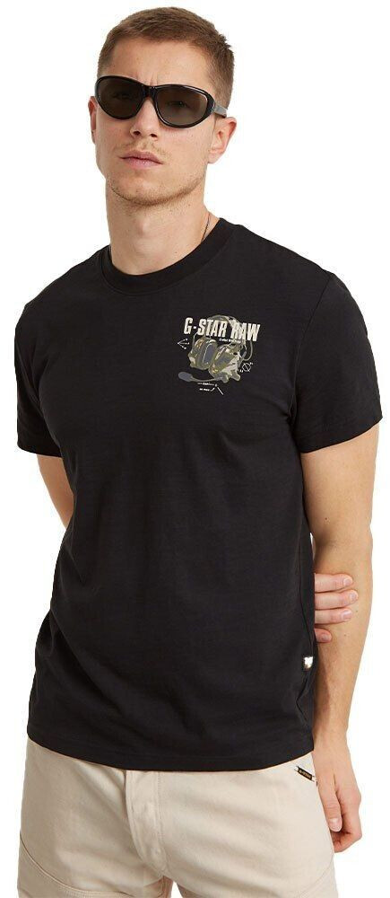 G-Star Headphones Back Short Sleeve T-Shirt (D24687-C372-648) black