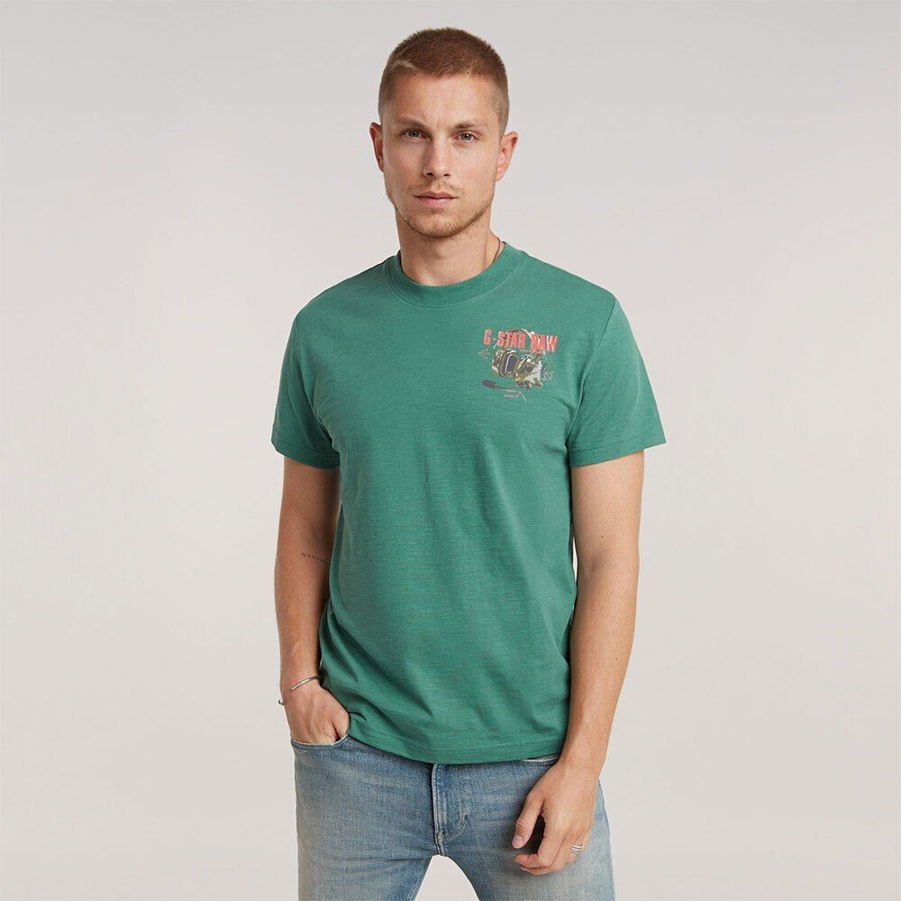 G-Star Headphones Back Short Sleeve T-Shirt (D24687-C372-G28) blue