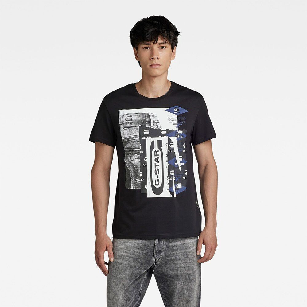 G-Star Denim Graphic Regular Fit Short Sleeve T-Shirt (D24697-336-6484) black