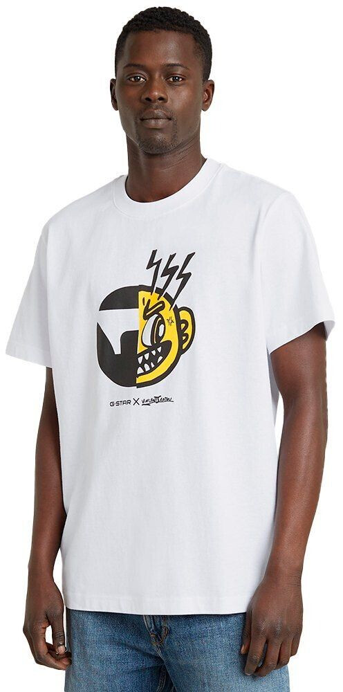 G-Star Face Cartoon Loose Short Sleeve T-Shirt (D25701-C336-110) white