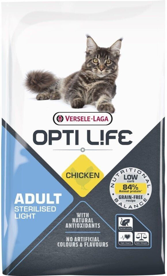 Versele-Laga Opti Life Adult Sterilised/Light croquettes pour chat poulet (7,5 kg)