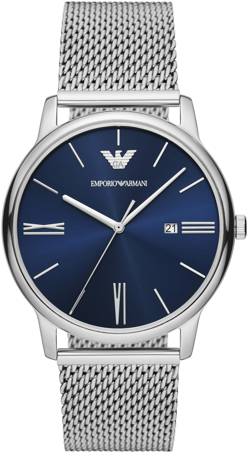 Emporio Armani Uhr mit drei Zeigern und schwarzem Mesharmband AR11571 ab 179 99 Preisvergleich bei idealo