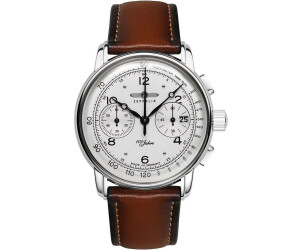 Zeppelin 7680M-1 Orologio Uomo Al Quarzo – Cassa 43mm In Acciaio, Quadrante Bianco, Cinturino In Acciaio, 50m Water Resistant