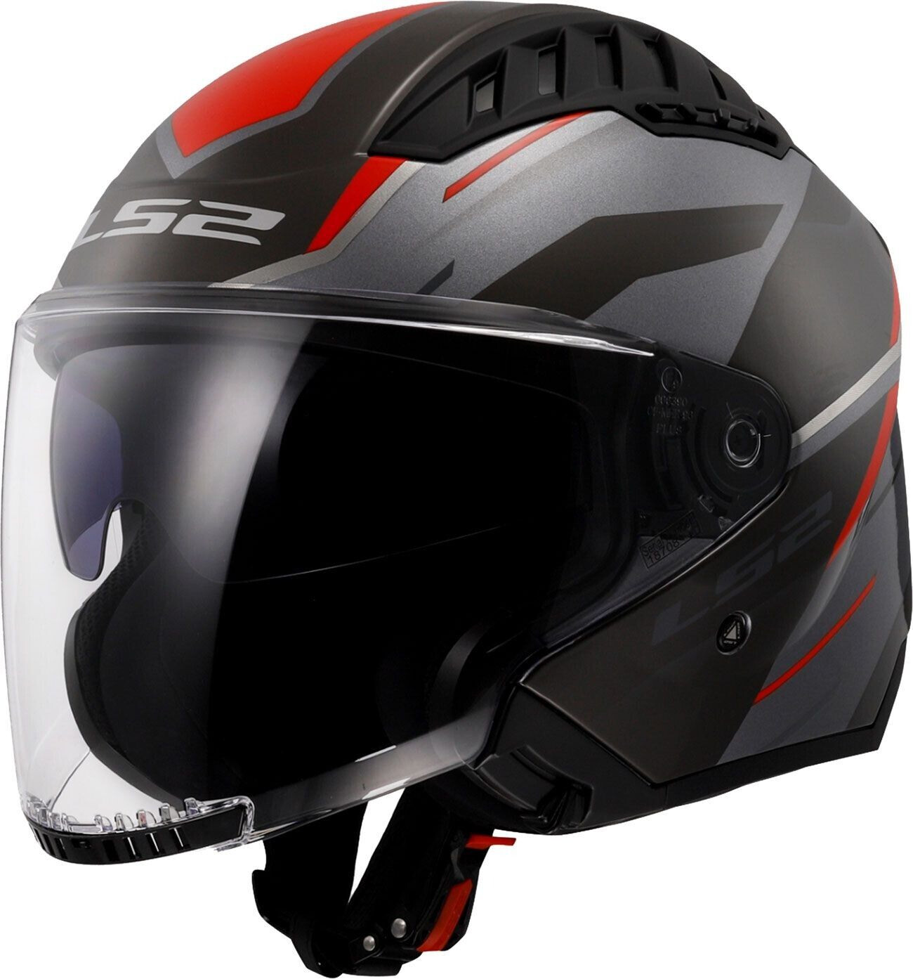 LS2 OF600 Copter II Diston noir/argent/rouge