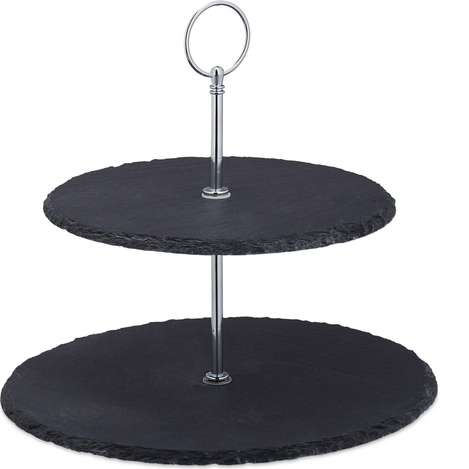 Relaxdays Serving Stand 2-Tier 23 x 25 cm anthracite