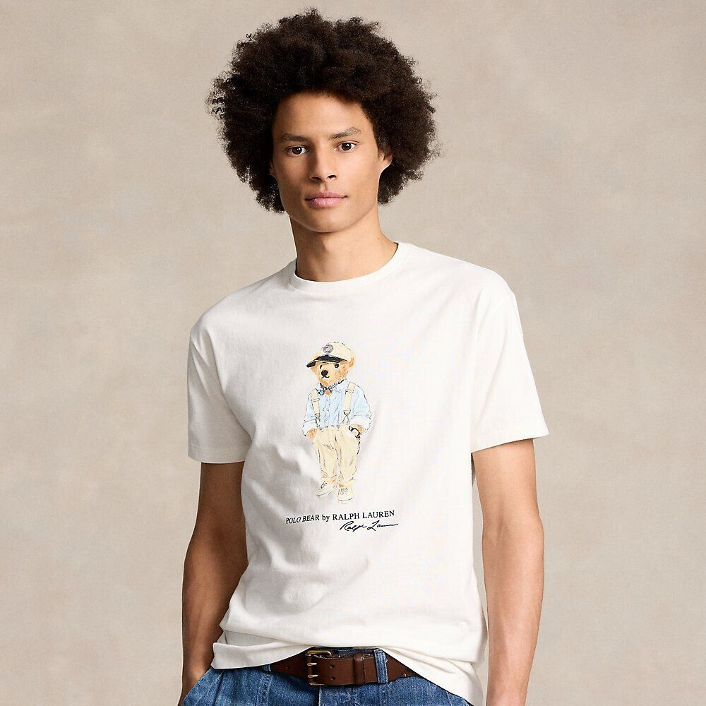 Polo Ralph Lauren Classic Fit Jersey T Shirt mit Polo Bear white 653621 ab 62 97 Preisvergleich bei idealo