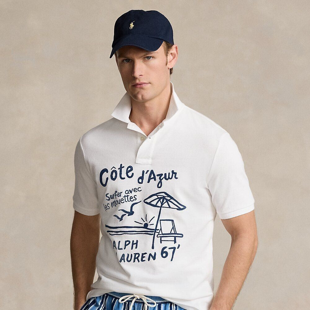 Polo Ralph Lauren Classic fit piqué polo with embroidery white (656500)