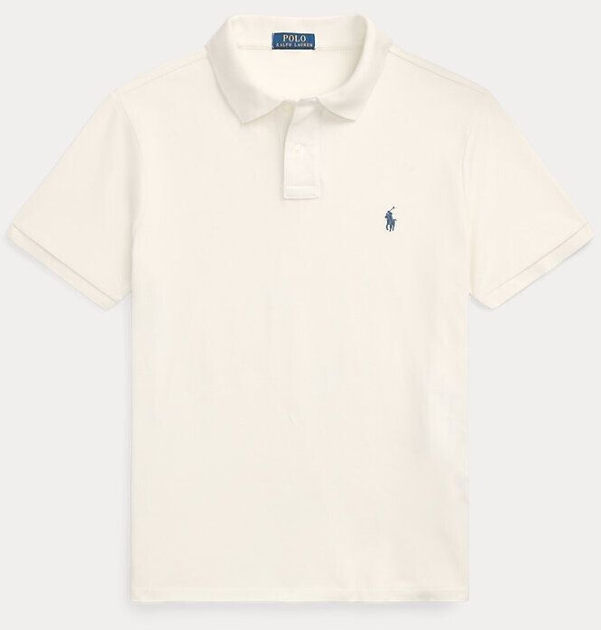 White pique polo shirt on sale