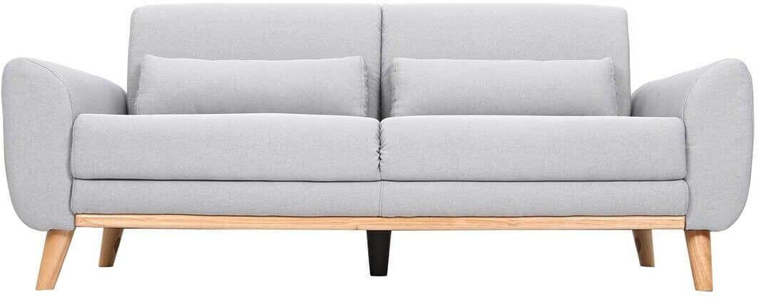 Miliboo Canapé 3 places Ektor gris clair