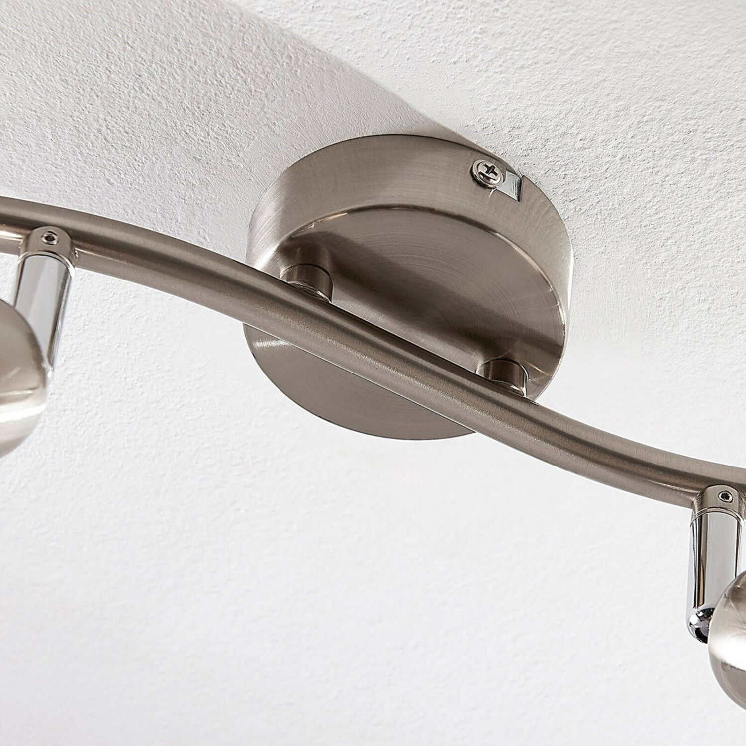 Lindby 2-bulb Paulina ceiling light, nickel-colored