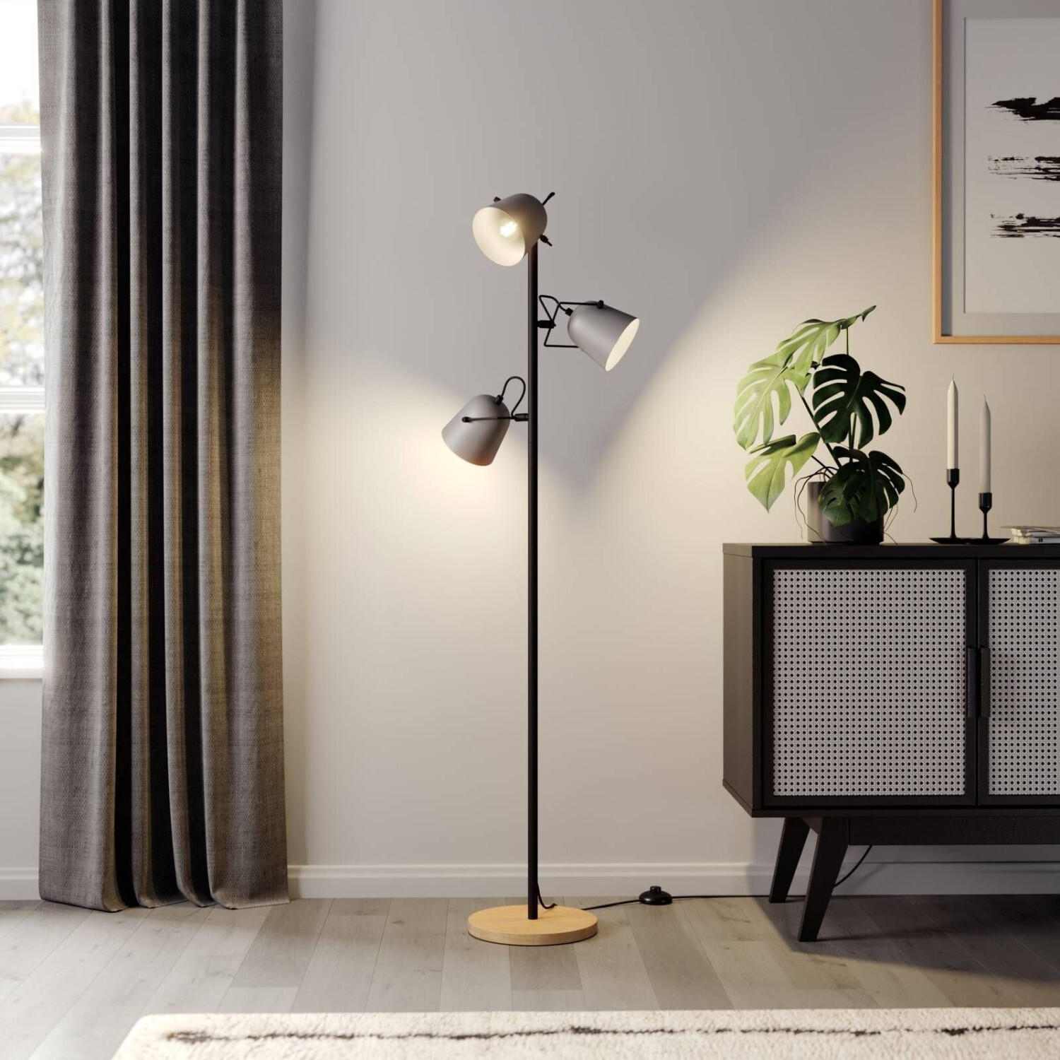 Lindby Adalin floor lamp, gray