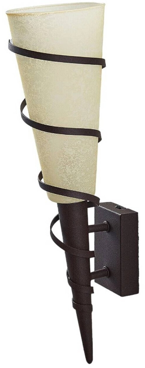 Lindby Anouk wall torch with glass shade, rust look