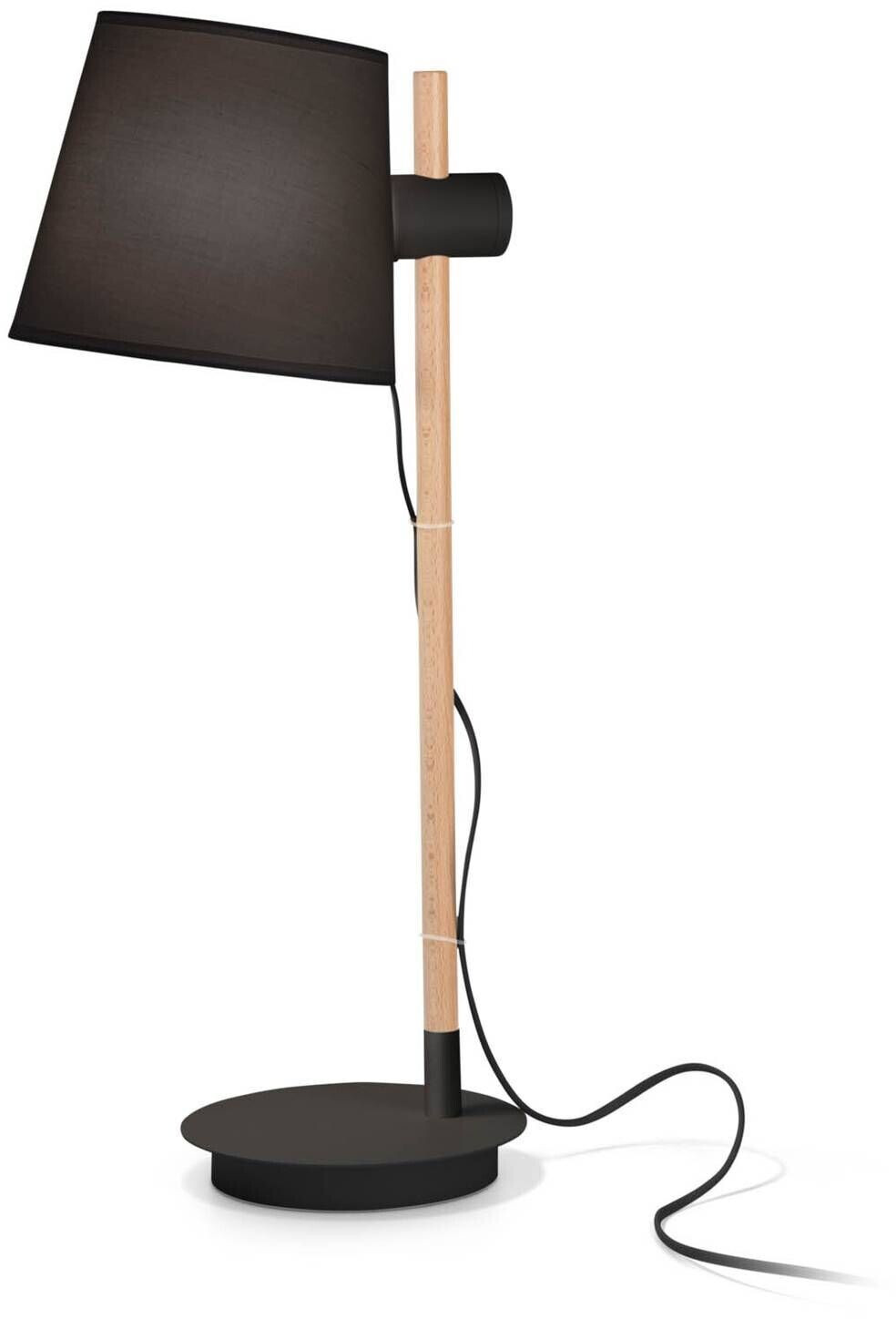 IDEAL LUX Axel table lamp with wood, black/natural