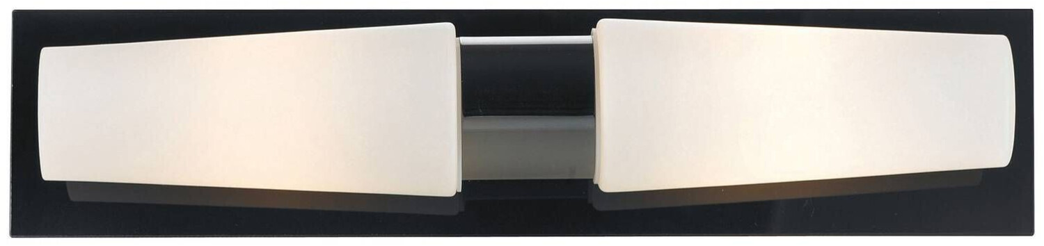 Markslöjd Lighting Brastad bathroom wall light, black, two-bulb