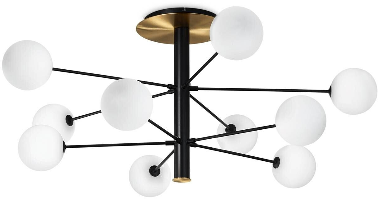 IDEAL LUX Cosmopolitan black/brass 10fl Ø 124