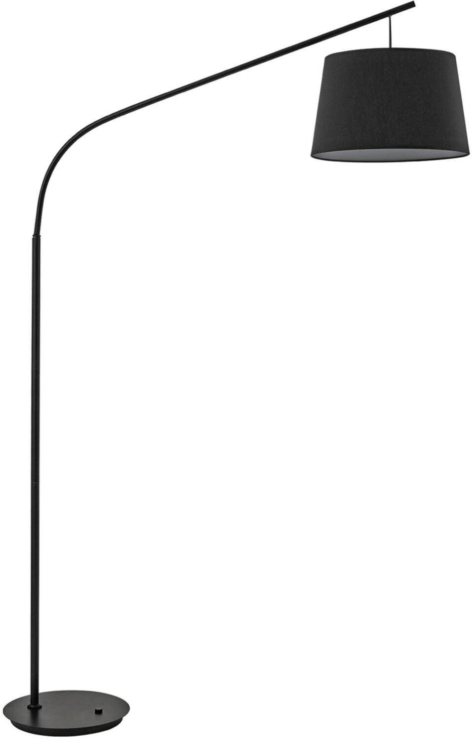 IDEAL LUX Daddy arc lamp with textile shade, black