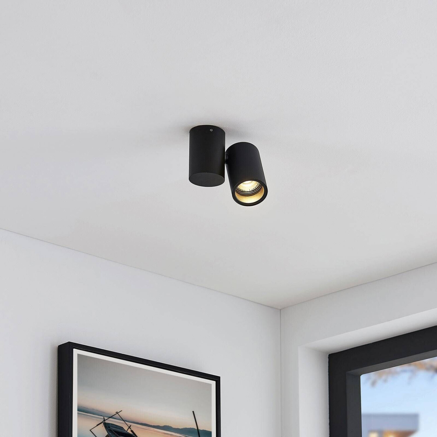 Arcchio Gesina ceiling lamp, one-bulb, black