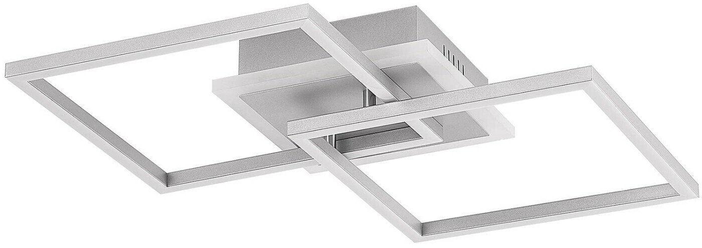 Lindby LED ceiling lamp Fjardo CCT squares, silver