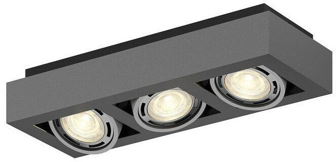 Arcchio Ronka ceiling spotlight, GU10, 3-bulb, dark gray