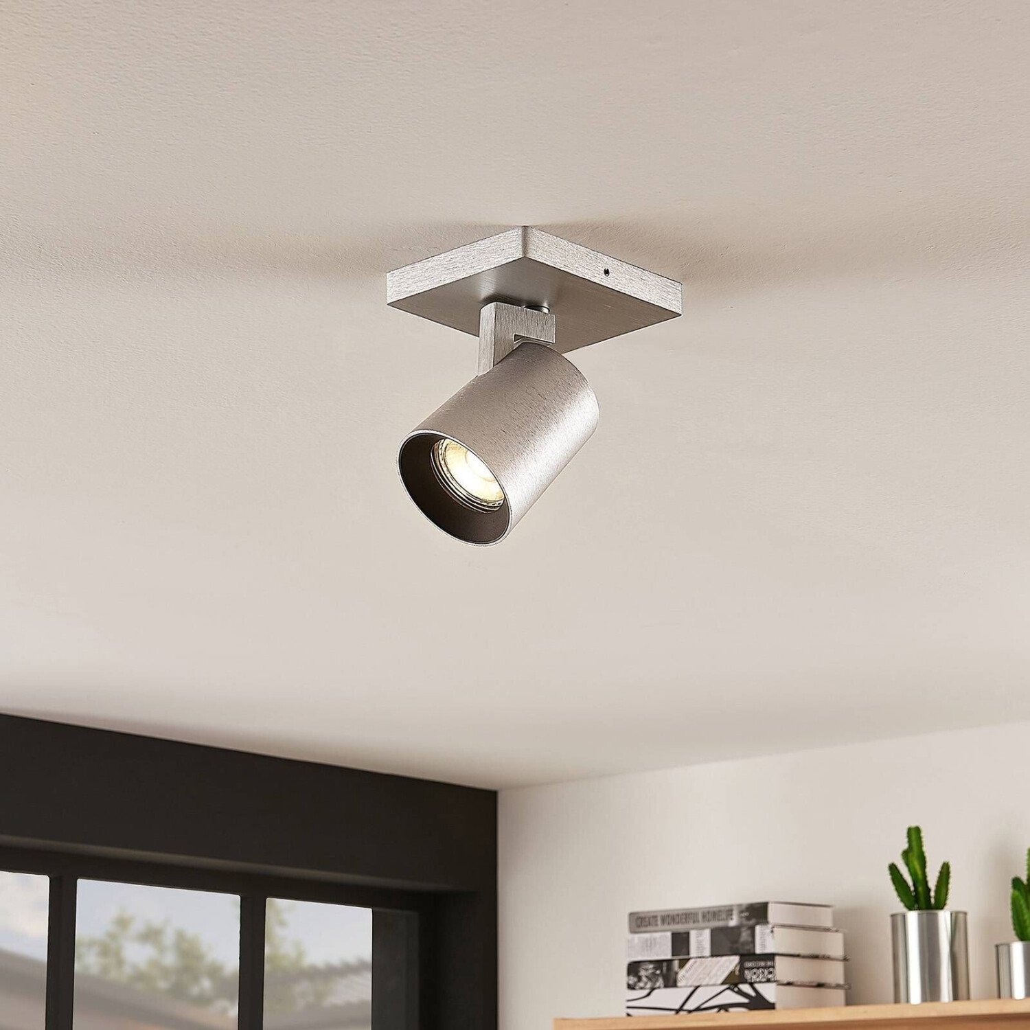 Arcchio Iavo spotlight, square, aluminum, 1-bulb.