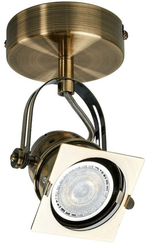 Lindby Janek spotlight in old brass, GU10 socket