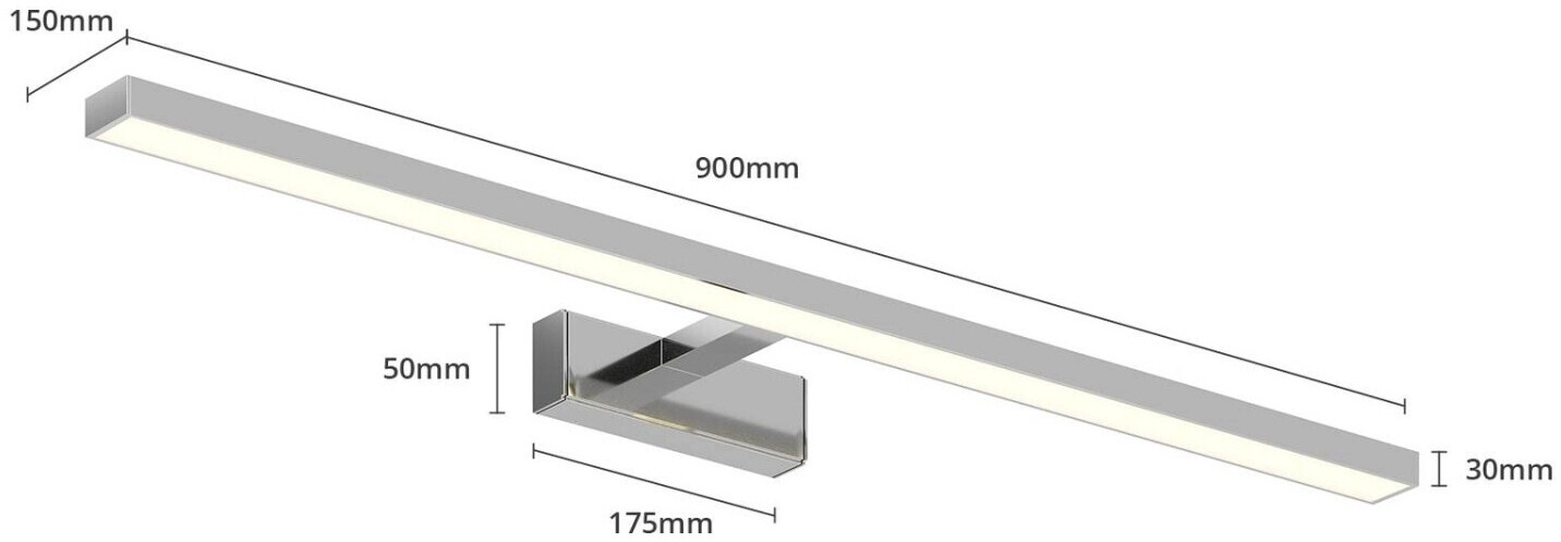 Lindby Jukka LED mirror light bathroom 90 cm