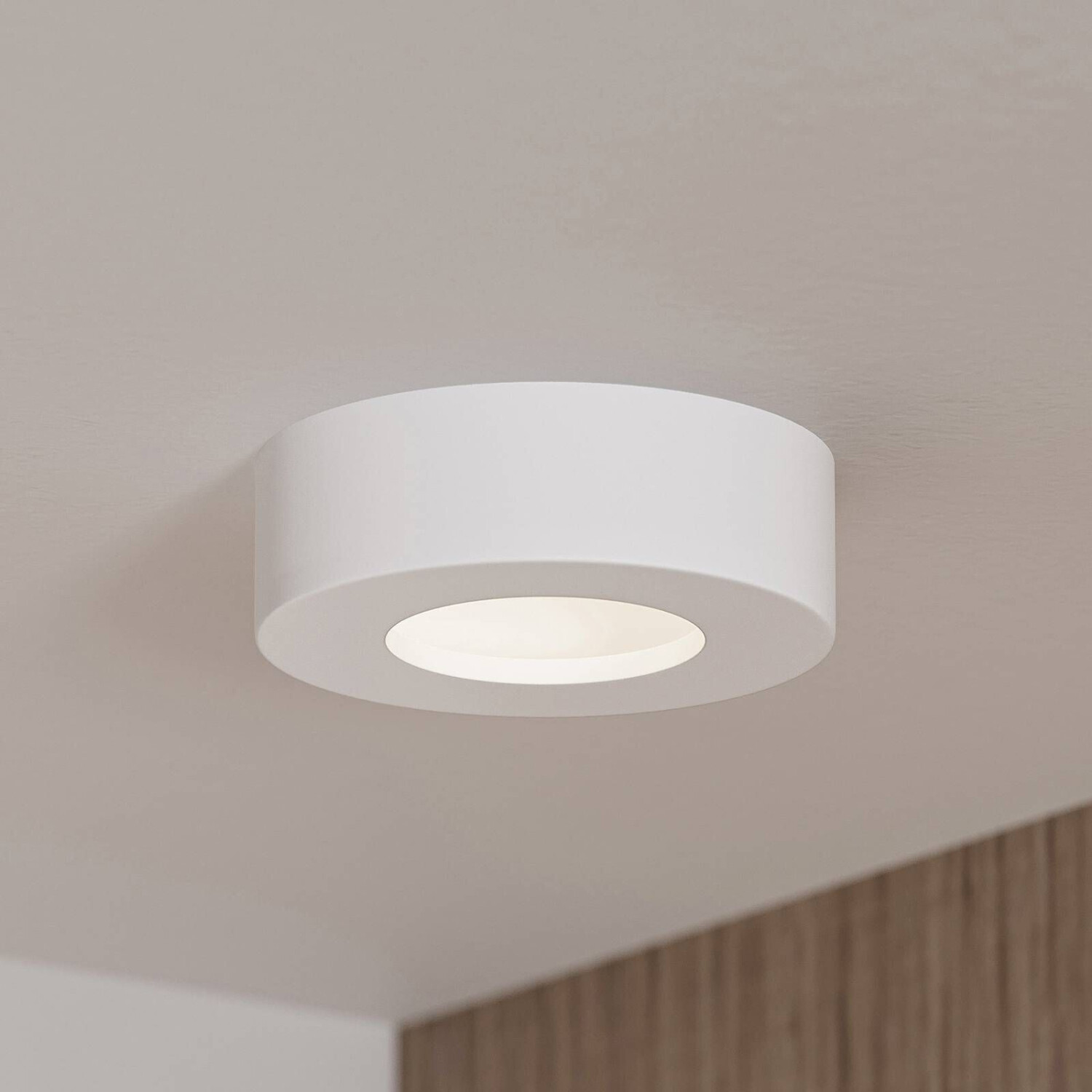 PRIOS Edwina LED ceiling light, white, 12.2 cm, dimmable