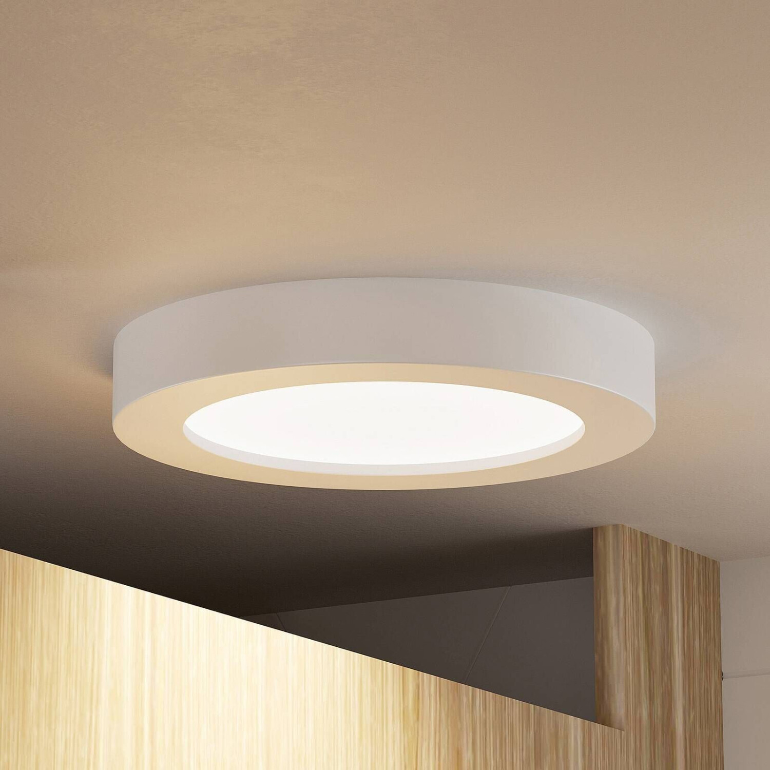 PRIOS Edwina LED ceiling light, white, 22.6 cm, dimmable