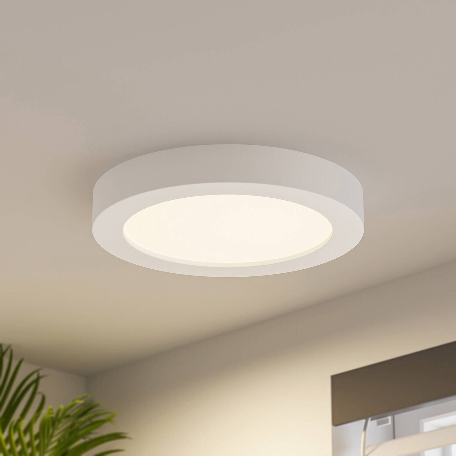 PRIOS Edwina LED ceiling light, white, 24.5 cm, dimmable